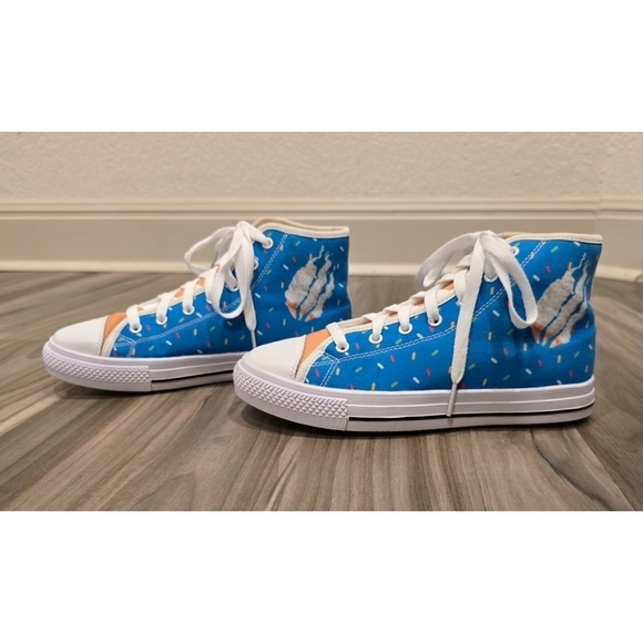 Fire Merch Youth High Tops - Fun Sweet Ice Cream Sprinkles Design - Size Y4 - Picture 2 of 10